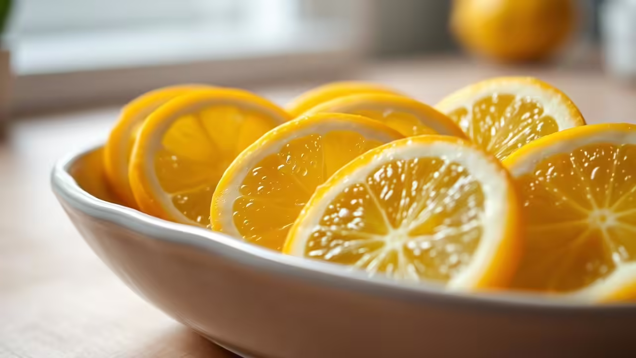Juicy Lemon Wedges Artfully Arranged