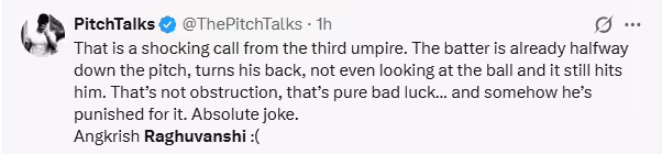 ​Fan reaction on Raghuvanshi’s dismissal​