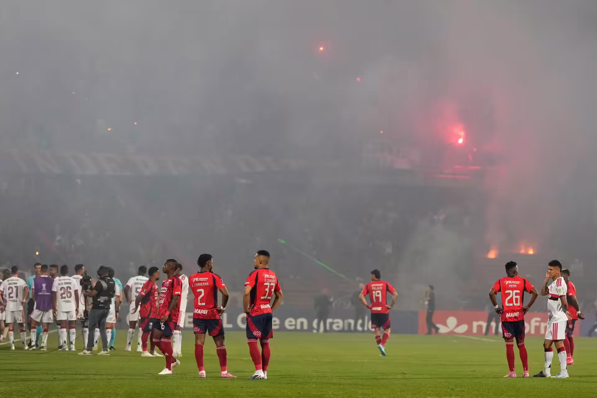 Copa Libertadores soccer match halted after just 3 minutes when fans protest with flares